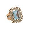 Image 1 : 4.55 ctw Aquamarine and Diamond Ring - 14KT Rose and White Gold
