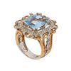 Image 4 : 4.55 ctw Aquamarine and Diamond Ring - 14KT Rose and White Gold