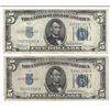 Image 1 : 1934 $5 Silver Certificate Currency Lot of 2