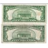Image 2 : 1934 $5 Silver Certificate Currency Lot of 2