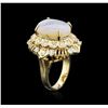 Image 3 : 14KT Yellow Gold 3.68 ctw Opal and Diamond Ring