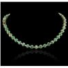 Image 2 : 14KT Yellow Gold 37.26 ctw Emerald and Diamond Necklace