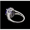 Image 3 : 4.10 ctw Tanzanite and Diamond Ring - 14KT White Gold