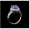 Image 4 : 4.10 ctw Tanzanite and Diamond Ring - 14KT White Gold