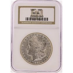 1887 NGC  MS64 Morgan Silver Dollar