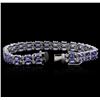Image 3 : 14KT White Gold 11.90 ctw Tanzanite and Diamond Bracelet