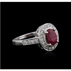 14KT White Gold 1.18 ctw Ruby and Diamond Ring