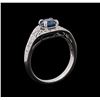 Image 4 : 1.12 ctw Blue Diamond Ring - 18KT White Gold