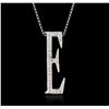 Image 1 : 14KT White Gold 0.20 ctw Diamond Pendant With Chain