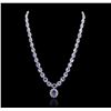 Image 2 : 14KT White Gold 33.55 ctw Tanzanite and Diamond Necklace