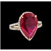 Image 1 : 14KT Yellow Gold 5.42 ctw Ruby and Diamond Ring