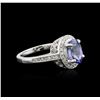 Image 2 : 14KT White Gold 1.48 ctw Tanzanite and Diamond Ring