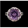 Image 1 : Tacori Amethyst Ring - 18KT Rose Gold and Sterling Silver