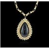 Image 1 : 14-18KT Yellow Gold 37.95 ctw Sapphire and Diamond Necklace