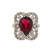 Image 2 : 5.27 ctw Pink Tourmaline and Diamond Ring - 14KT White Gold