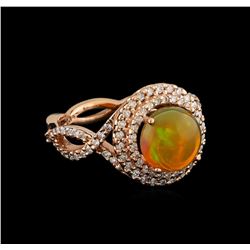 2.08 ctw Opal and Diamond Ring - 14KT Rose Gold