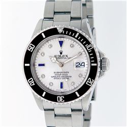 Rolex Stainless Steel Sapphire and Diamond Submariner Men's Watch