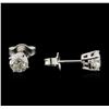 Image 2 : 1.04 ctw Diamond Stud Earrings - 14KT White Gold
