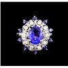 Image 2 : 14KT White Gold 3.43 ctw Tanzanite and Diamond Ring