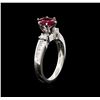 Image 4 : 1.37 ctw Ruby and Diamond Ring - 18KT White Gold