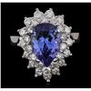 Image 2 : 14KT White Gold 3.65 ctw Tanzanite and Diamond Ring