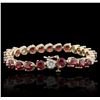 Image 2 : 14KT Yellow Gold 18.27 ctw Ruby and Diamond Bracelet