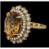 Image 1 : 14KT Yellow Gold 8.56 ctw Citrine and Diamond Ring