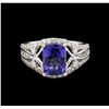 Image 2 : 14KT White Gold 2.53 ctw Tanzanite and Diamond Ring