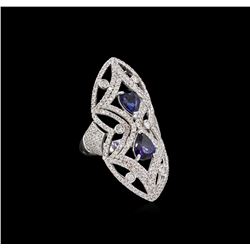 14KT White Gold 1.98 ctw Sapphire and Diamond Ring