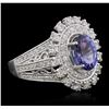 Image 1 : 14KT White Gold 1.95 ctw Tanzanite and Diamond Ring