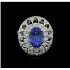 Image 2 : 14KT White Gold 3.03 ctw Tanzanite and Diamond Ring