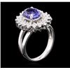 Image 3 : 14KT White Gold 2.95 ctw Tanzanite and Diamond Ring