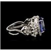 Image 3 : 14KT White Gold 4.31 ctw Tanzanite and Diamond Ring