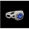 Image 1 : 14KT White Gold 1.56 ctw Tanzanite and Diamond Ring