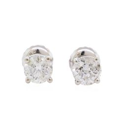 0.90 ctw Diamond Stud Earrings - 14KT White Gold