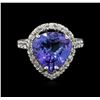 Image 1 : 4.88 ctw Tanzanite and Diamond Ring - 14KT White Gold