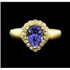 Image 2 : 18KT Yellow Gold 1.70 ctw Tanzanite and Diamond Ring