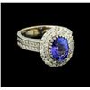 Image 1 : 2.39 ctw Tanzanite and Diamond Ring - 14KT White Gold