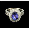 Image 2 : 2.39 ctw Tanzanite and Diamond Ring - 14KT White Gold