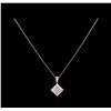 Image 2 : 1.30 ctw Diamond Pendant With Chain - 14KT White Gold