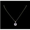 Image 2 : 2.62 ctw Tanzanite and Diamond Pendant With Chain - 14KT Yellow Gold