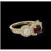 Image 1 : 14KT Yellow Gold 1.78 ctw Ruby and Diamond Ring