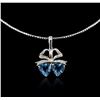 Image 1 : 14KT White Gold 6.00 ctw Topaz and Diamond Necklace