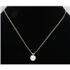 Image 1 : 1.11 ctw Diamond Pendant With Chain - 14KT White Gold