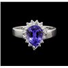 Image 2 : 2.87 ctw Tanzanite and Diamond Ring - 14KT White Gold