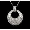 Image 2 : 14KT White Gold 2.04 ctw Diamond Pendant With Chain