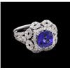 Image 1 : 2.71 ctw Tanzanite and Diamond Ring - 14KT White Gold