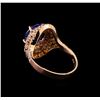 Image 3 : 3.21 ctw Tanzanite and Diamond Ring - 14KT Rose Gold