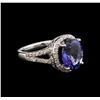 Image 1 : 4.64 ctw Tanzanite and Diamond Ring - 14KT White Gold