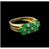 Image 1 : 1.59 ctw Emerald and Diamond Ring - 14KT Yellow Gold